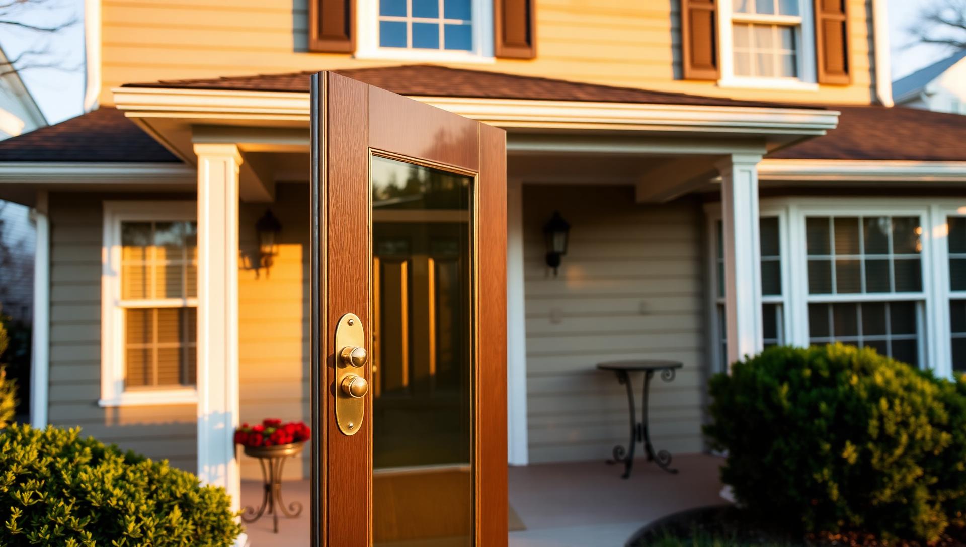 Welcoming residential front entrance in Glenview at golden hour